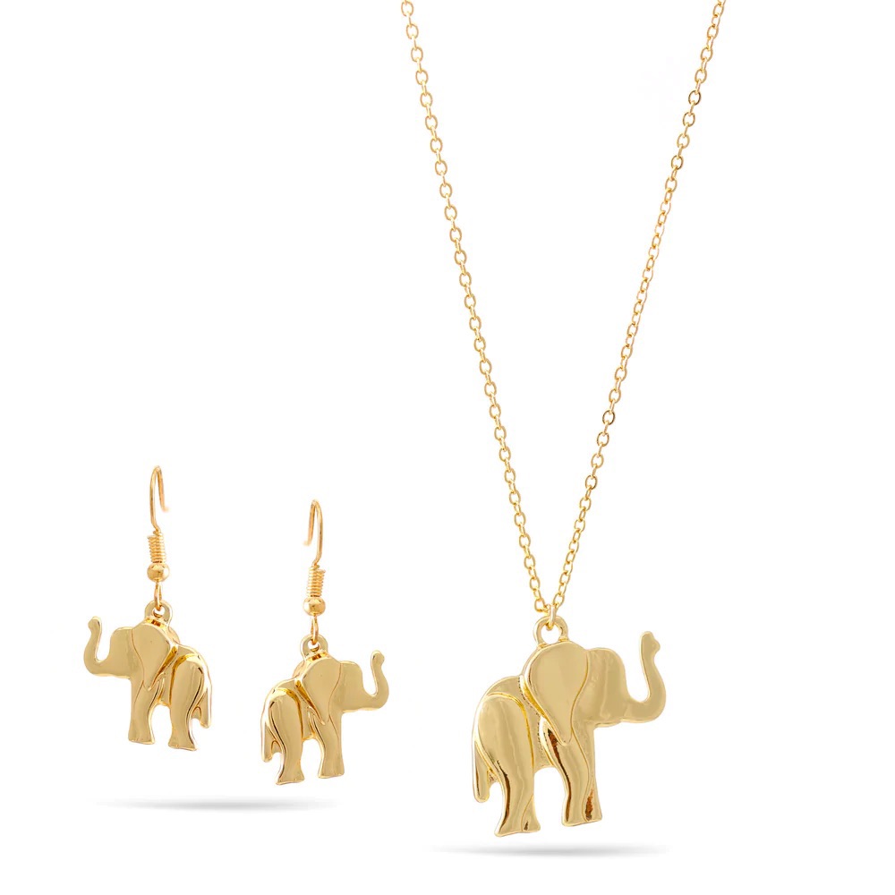 Elephant Necklace And Earrings